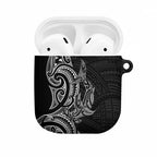 New Zealand Hammerhead Shark AirPods Case Maori Haehae Mangopare Black - Aussie Hoodie