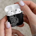 New Zealand Hammerhead Shark AirPods Case Maori Haehae Mangopare Black - Aussie Hoodie