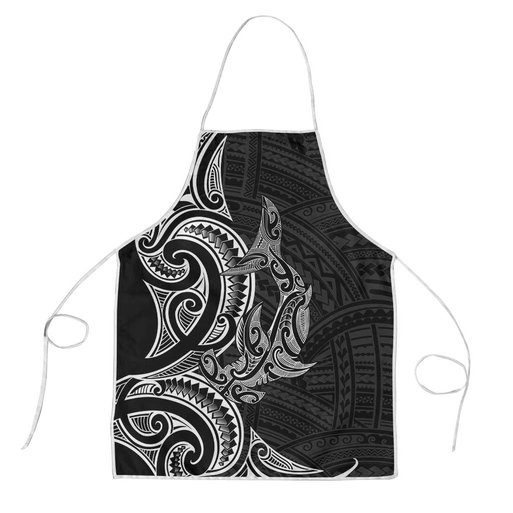 New Zealand Hammerhead Shark Apron Maori Haehae Mangopare Black - Aussie Hoodie