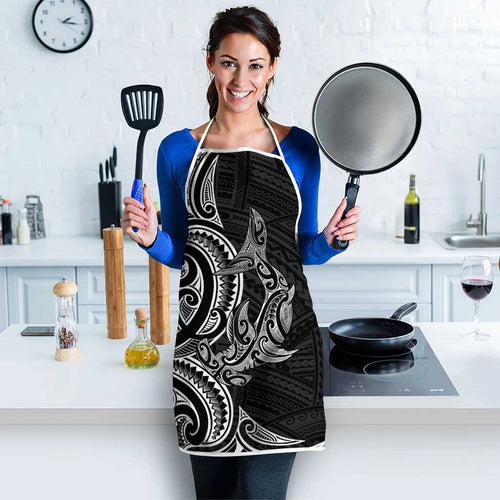 New Zealand Hammerhead Shark Apron Maori Haehae Mangopare Black - Aussie Hoodie