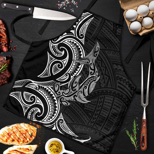New Zealand Hammerhead Shark Apron Maori Haehae Mangopare Black - Aussie Hoodie