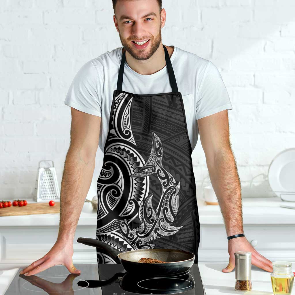 New Zealand Hammerhead Shark Apron Maori Haehae Mangopare Black - Aussie Hoodie