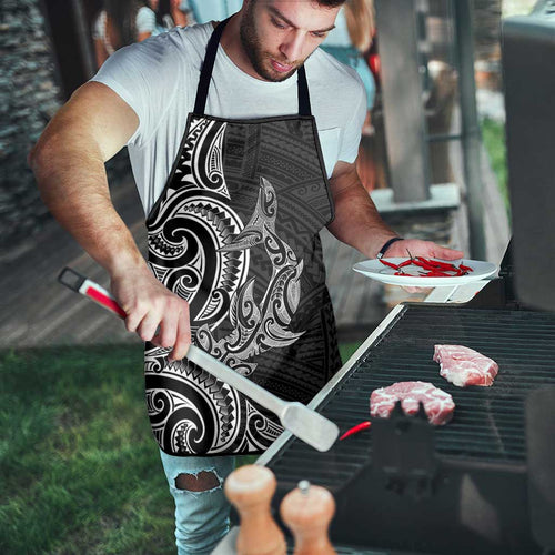 New Zealand Hammerhead Shark Apron Maori Haehae Mangopare Black - Aussie Hoodie
