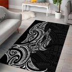 New Zealand Hammerhead Shark Area Rug Maori Haehae Mangopare Black - Aussie Hoodie