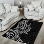 New Zealand Hammerhead Shark Area Rug Maori Haehae Mangopare Black - Aussie Hoodie
