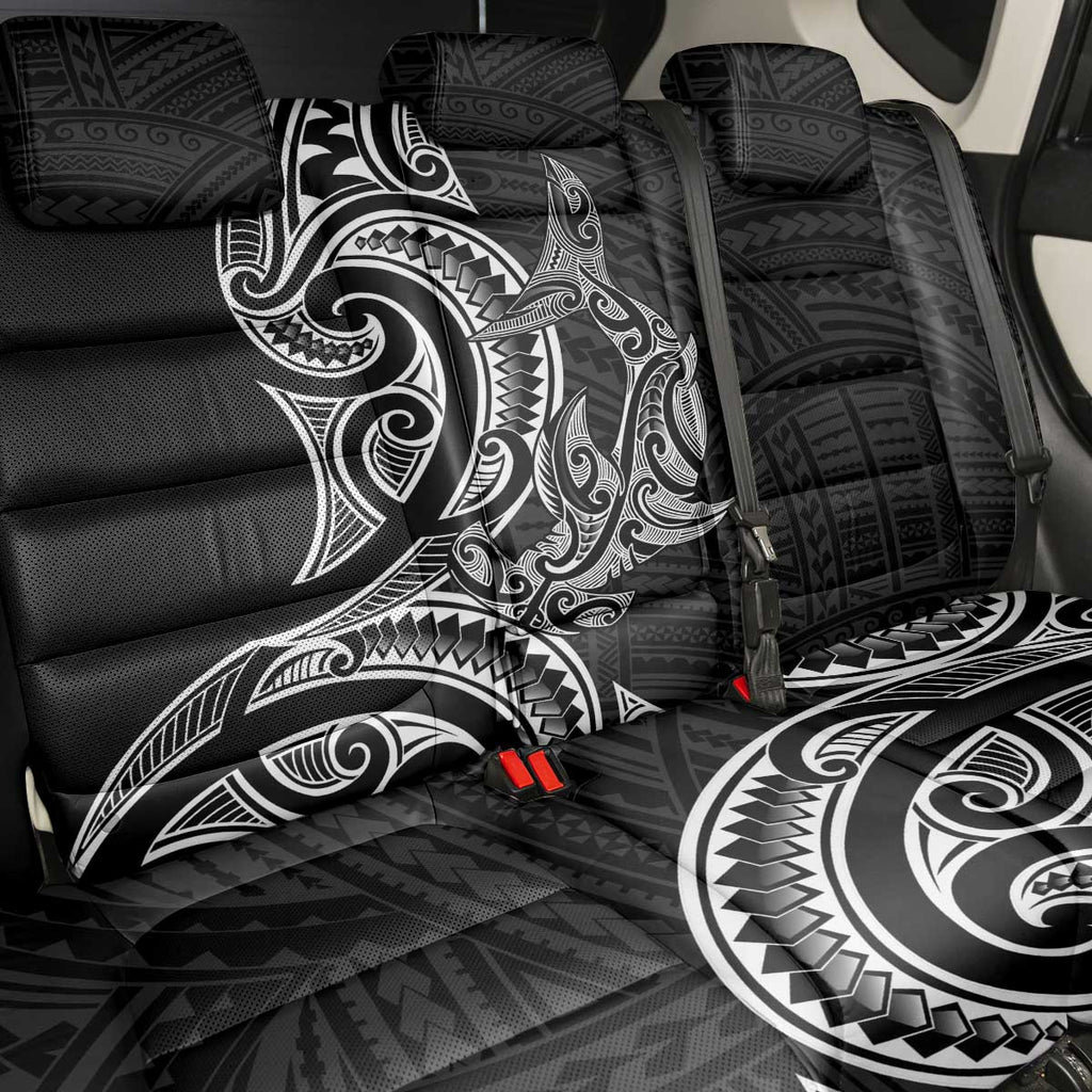 New Zealand Hammerhead Shark Back Car Seat Cover Maori Haehae Mangopare Black - Aussie Hoodie