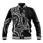 New Zealand Hammerhead Shark Baseball Jacket Maori Haehae Mangopare Black - Aussie Hoodie