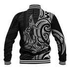 New Zealand Hammerhead Shark Baseball Jacket Maori Haehae Mangopare Black - Aussie Hoodie
