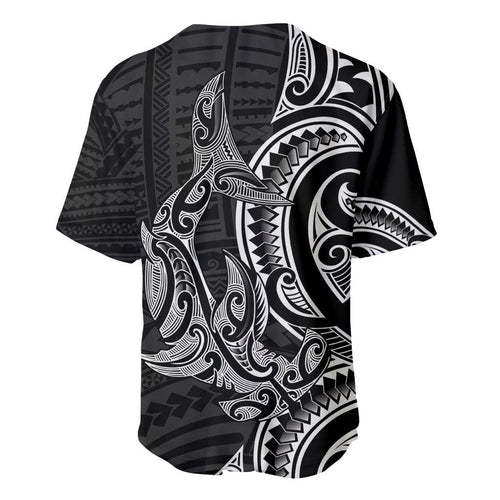New Zealand Hammerhead Shark Baseball Jersey Maori Haehae Mangopare Black - Aussie Hoodie