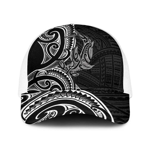 New Zealand Hammerhead Shark Baseball Net Cap Maori Haehae Mangopare Black - Aussie Hoodie