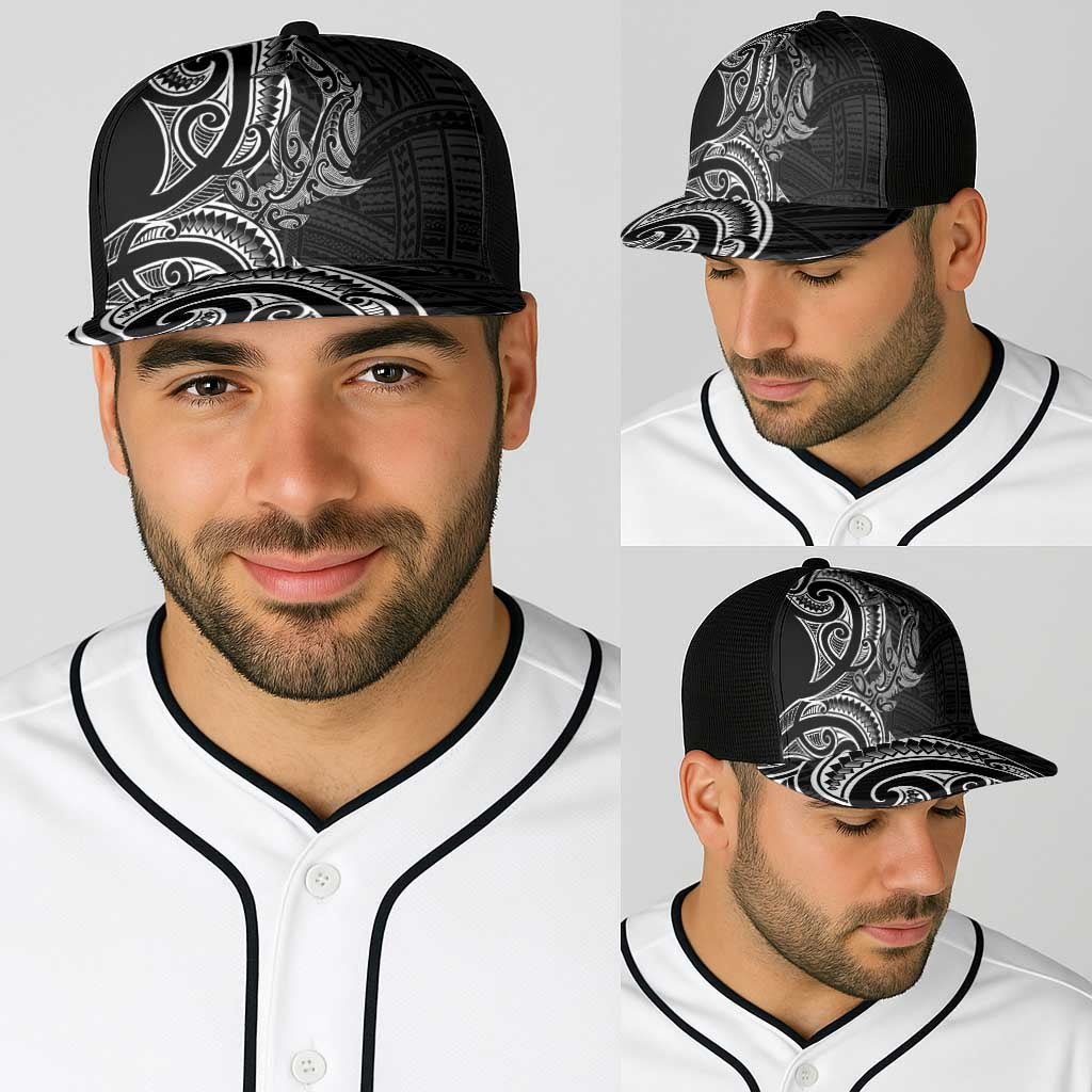 New Zealand Hammerhead Shark Baseball Net Cap Maori Haehae Mangopare Black - Aussie Hoodie