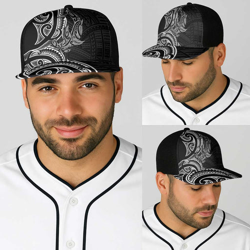New Zealand Hammerhead Shark Baseball Net Cap Maori Haehae Mangopare Black - Aussie Hoodie