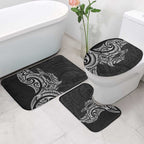New Zealand Hammerhead Shark Bathroom Set Maori Haehae Mangopare Black - Aussie Hoodie