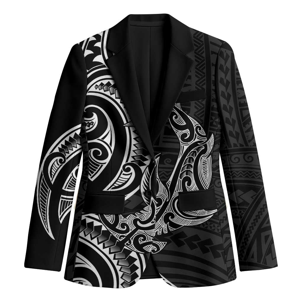 New Zealand Hammerhead Shark Blazer Maori Haehae Mangopare Black - Aussie Hoodie