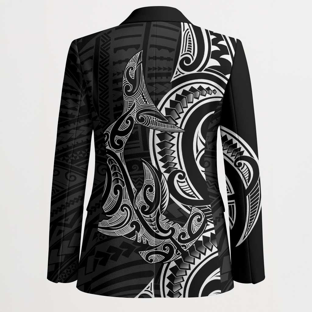 New Zealand Hammerhead Shark Blazer Maori Haehae Mangopare Black - Aussie Hoodie