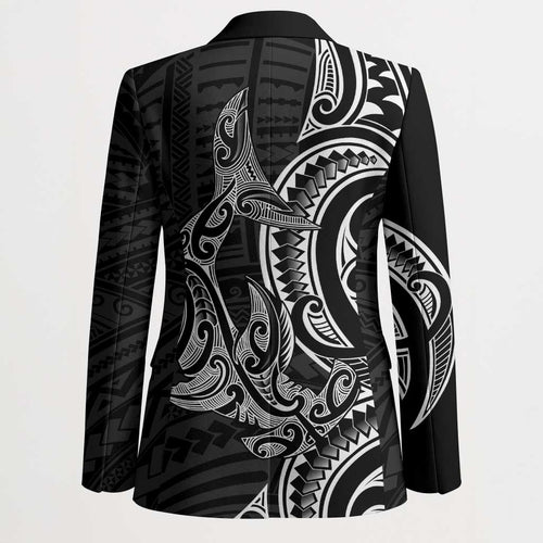 New Zealand Hammerhead Shark Blazer Maori Haehae Mangopare Black - Aussie Hoodie
