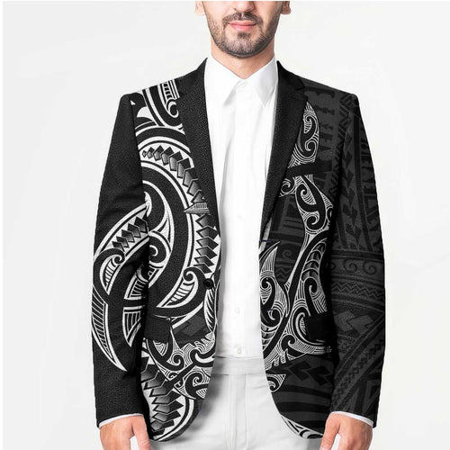 New Zealand Hammerhead Shark Blazer Maori Haehae Mangopare Black - Aussie Hoodie