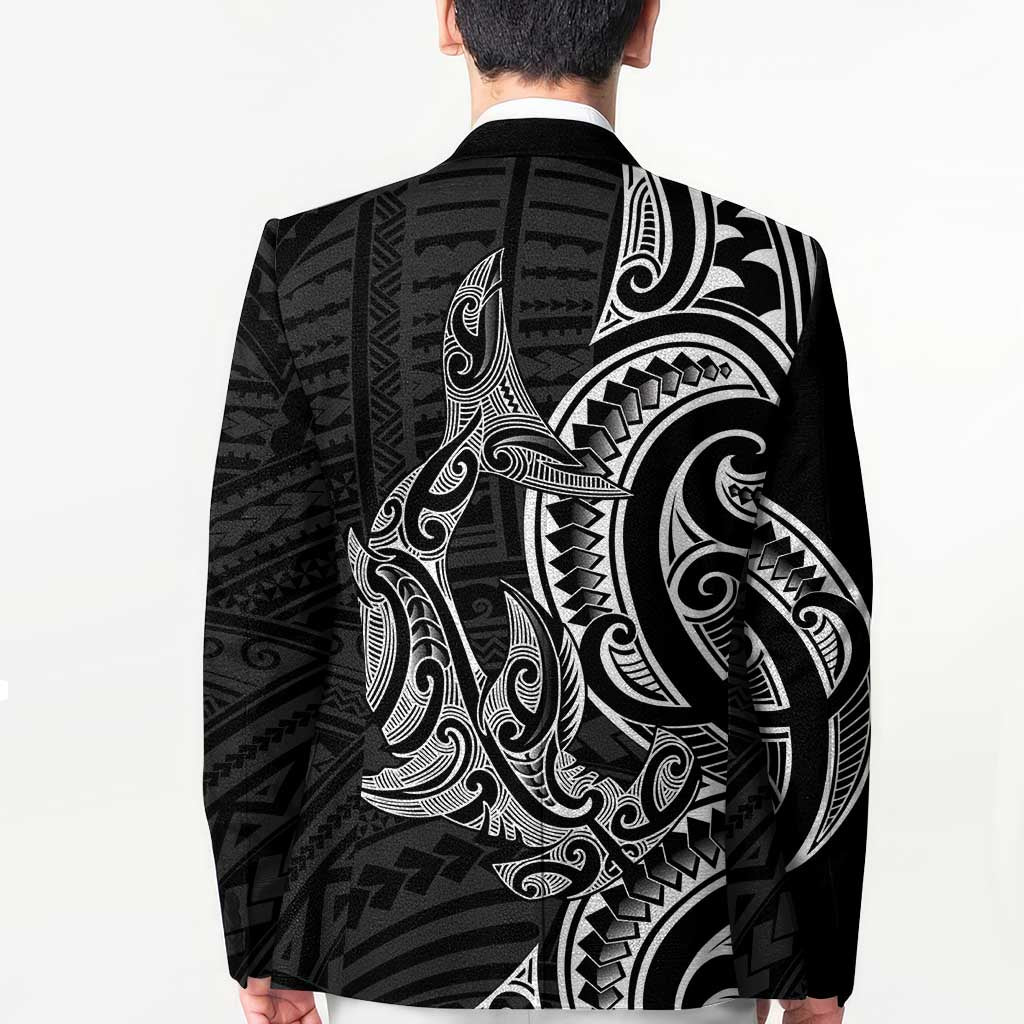 New Zealand Hammerhead Shark Blazer Maori Haehae Mangopare Black - Aussie Hoodie