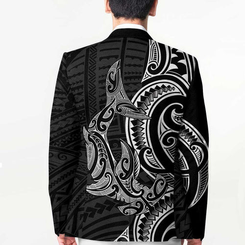 New Zealand Hammerhead Shark Blazer Maori Haehae Mangopare Black - Aussie Hoodie