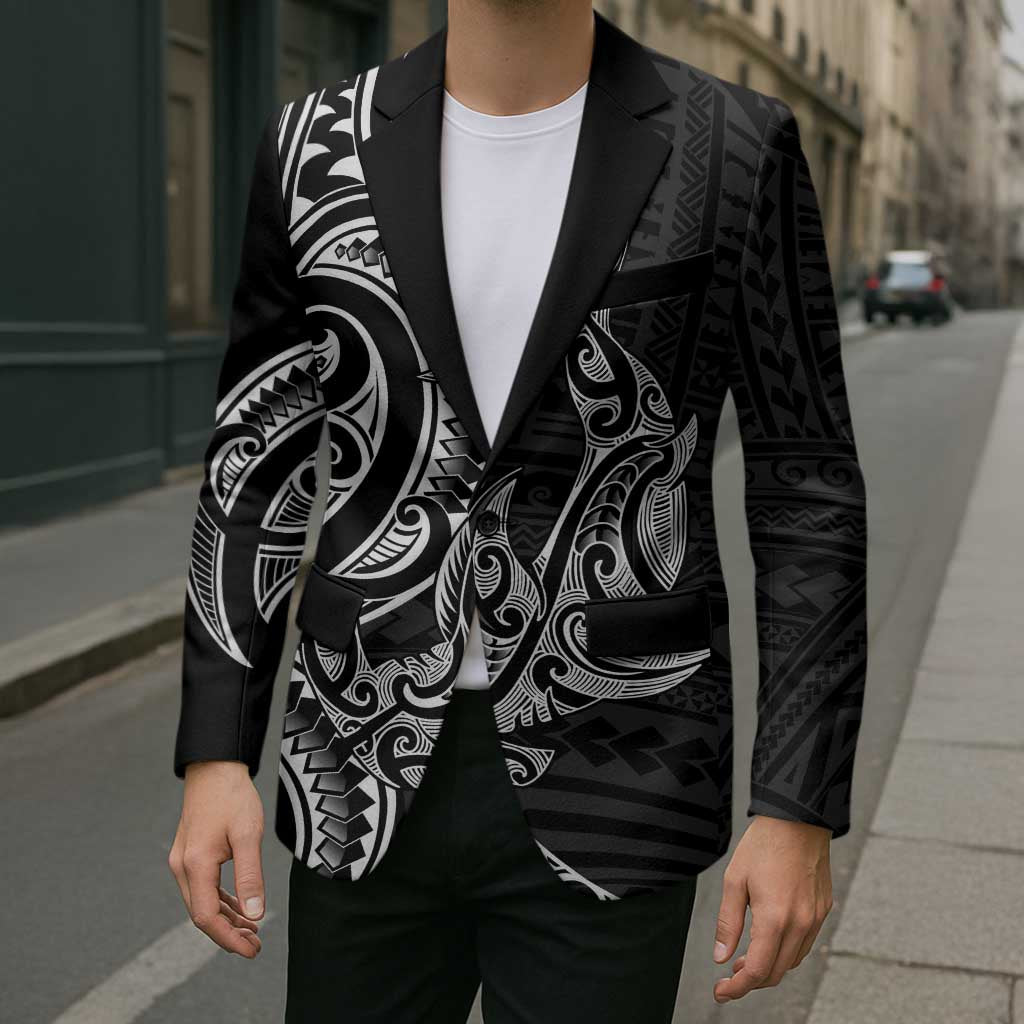 New Zealand Hammerhead Shark Blazer Maori Haehae Mangopare Black - Aussie Hoodie