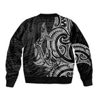 New Zealand Hammerhead Shark Bomber Jacket Maori Haehae Mangopare Black - Aussie Hoodie