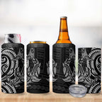 New Zealand Hammerhead Shark 4 in 1 Can Cooler Tumbler Maori Haehae Mangopare Black - Aussie Hoodie