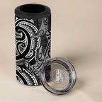 New Zealand Hammerhead Shark 4 in 1 Can Cooler Tumbler Maori Haehae Mangopare Black - Aussie Hoodie