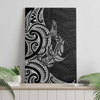 New Zealand Hammerhead Shark Canvas Wall Art Maori Haehae Mangopare Black - Aussie Hoodie