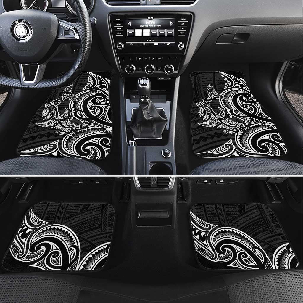 New Zealand Hammerhead Shark Car Mats Maori Haehae Mangopare Black - Aussie Hoodie