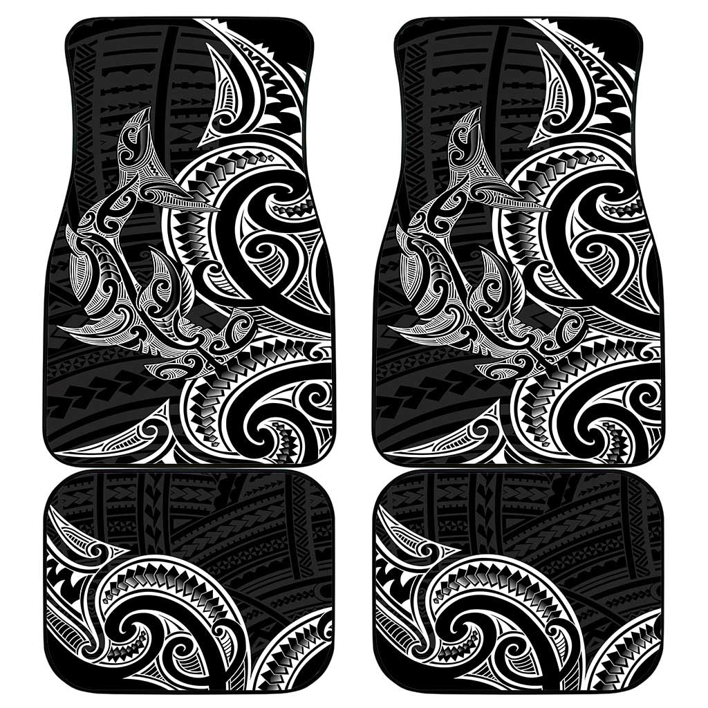 New Zealand Hammerhead Shark Car Mats Maori Haehae Mangopare Black - Aussie Hoodie
