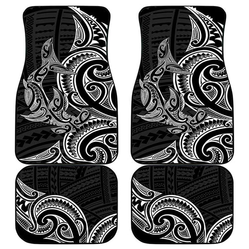 New Zealand Hammerhead Shark Car Mats Maori Haehae Mangopare Black - Aussie Hoodie