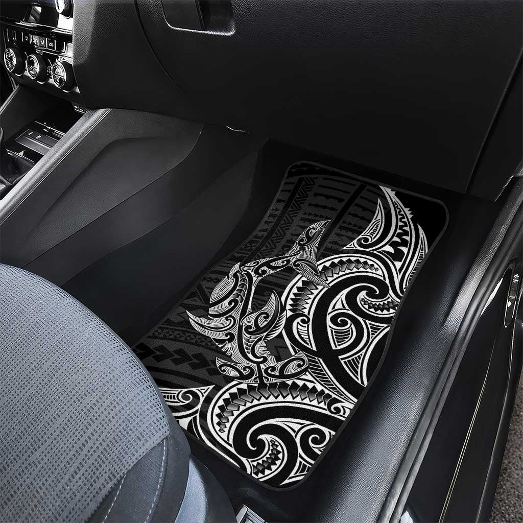 New Zealand Hammerhead Shark Car Mats Maori Haehae Mangopare Black - Aussie Hoodie