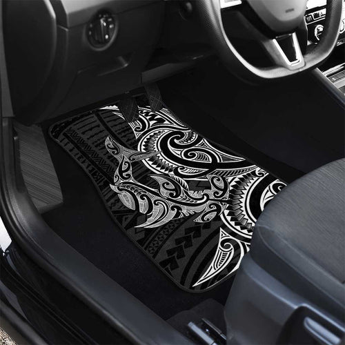 New Zealand Hammerhead Shark Car Mats Maori Haehae Mangopare Black - Aussie Hoodie