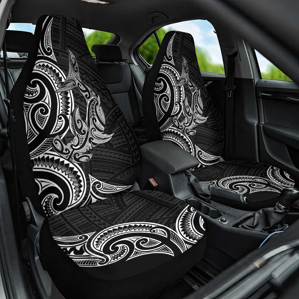 New Zealand Hammerhead Shark Car Seat Cover Maori Haehae Mangopare Black - Aussie Hoodie