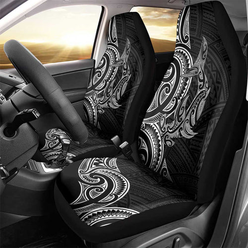 New Zealand Hammerhead Shark Car Seat Cover Maori Haehae Mangopare Black - Aussie Hoodie
