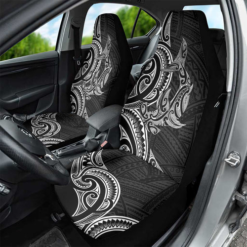 New Zealand Hammerhead Shark Car Seat Cover Maori Haehae Mangopare Black - Aussie Hoodie