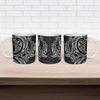 New Zealand Hammerhead Shark Ceramic Mug Maori Haehae Mangopare Black - Aussie Hoodie