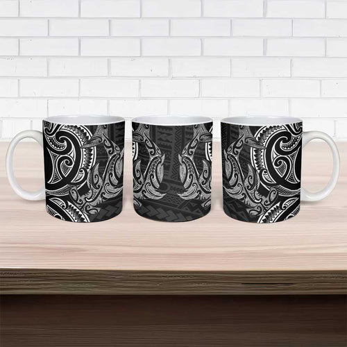New Zealand Hammerhead Shark Ceramic Mug Maori Haehae Mangopare Black - Aussie Hoodie
