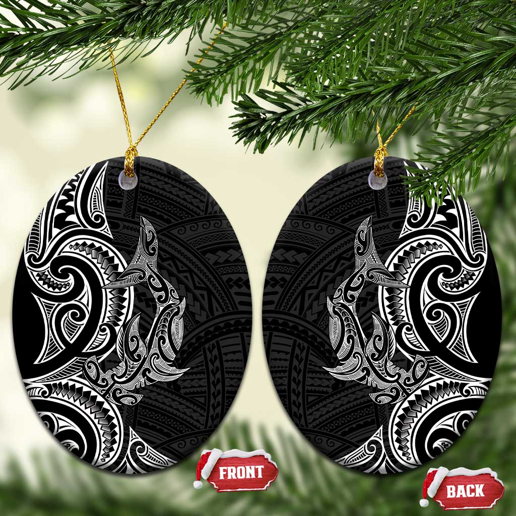 New Zealand Hammerhead Shark Ceramic Ornament Maori Haehae Mangopare Black - Aussie Hoodie