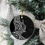 New Zealand Hammerhead Shark Ceramic Ornament Maori Haehae Mangopare Black - Aussie Hoodie