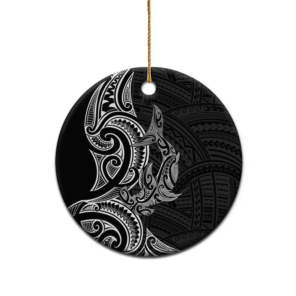 New Zealand Hammerhead Shark Ceramic Ornament Maori Haehae Mangopare Black - Aussie Hoodie