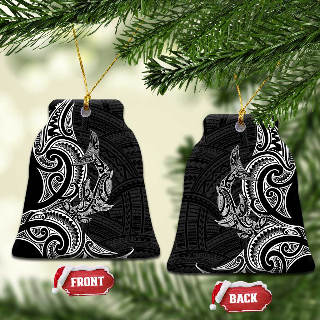 New Zealand Hammerhead Shark Ceramic Ornament Maori Haehae Mangopare Black - Aussie Hoodie