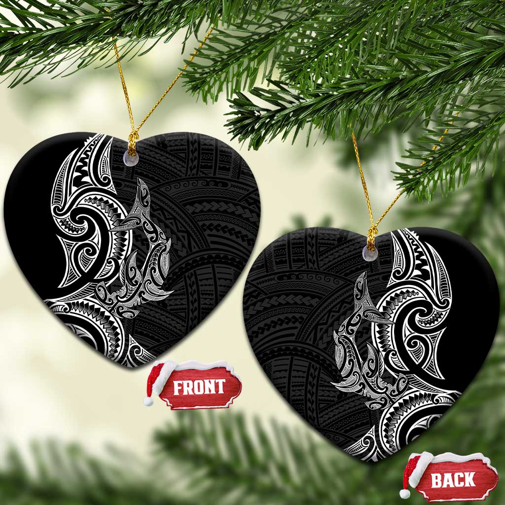 New Zealand Hammerhead Shark Ceramic Ornament Maori Haehae Mangopare Black - Aussie Hoodie