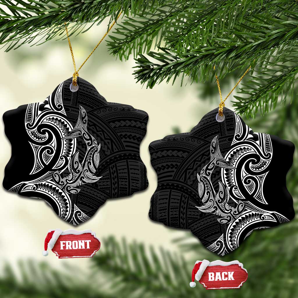 New Zealand Hammerhead Shark Ceramic Ornament Maori Haehae Mangopare Black - Aussie Hoodie