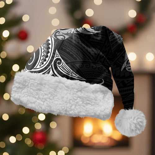New Zealand Hammerhead Shark Christmas Santa Hat Maori Haehae Mangopare Black - Aussie Hoodie