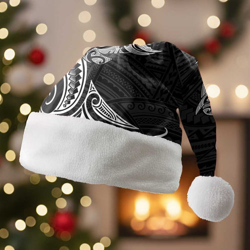 New Zealand Hammerhead Shark Christmas Santa Hat Maori Haehae Mangopare Black - Aussie Hoodie