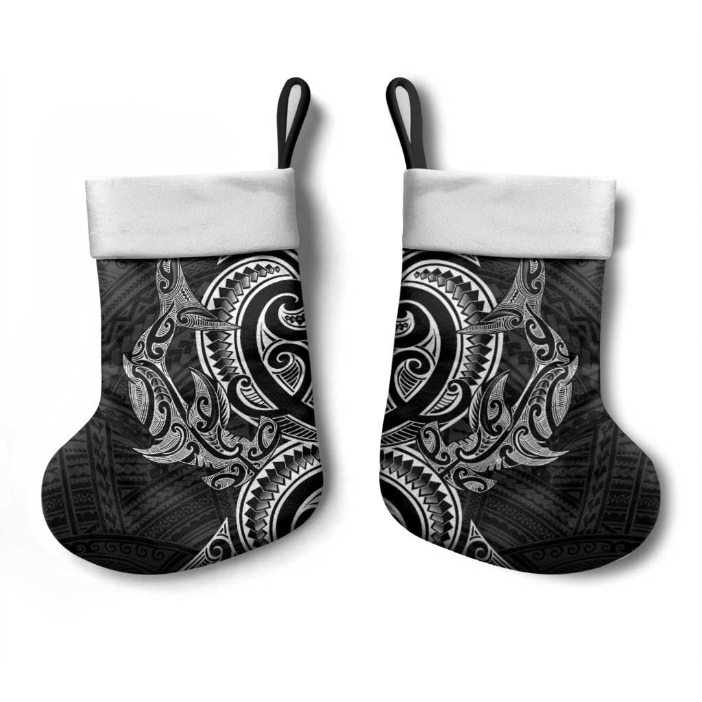 New Zealand Hammerhead Shark Christmas Stocking Maori Haehae Mangopare Black - Aussie Hoodie