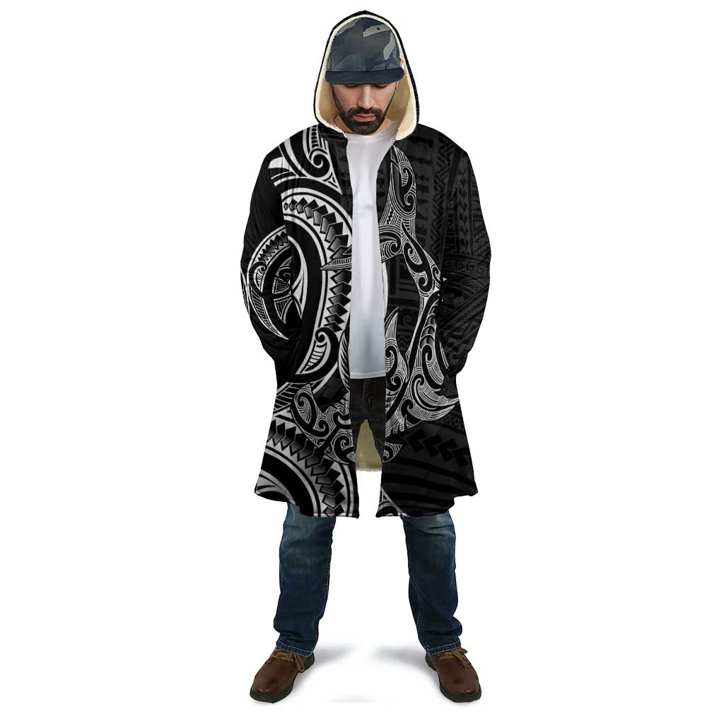 New Zealand Hammerhead Shark Cloak Maori Haehae Mangopare Black - Aussie Hoodie