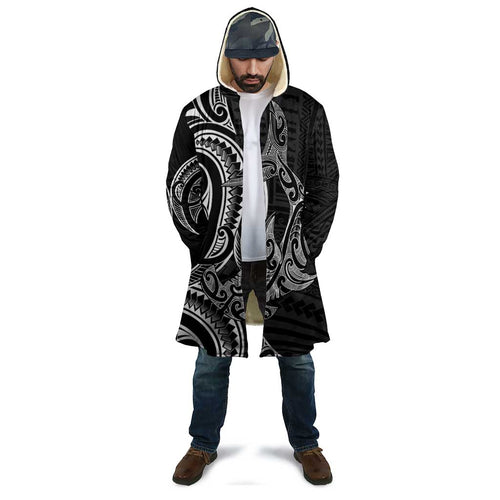 New Zealand Hammerhead Shark Cloak Maori Haehae Mangopare Black - Aussie Hoodie