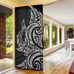New Zealand Hammerhead Shark Door Cover Maori Haehae Mangopare Black - Aussie Hoodie